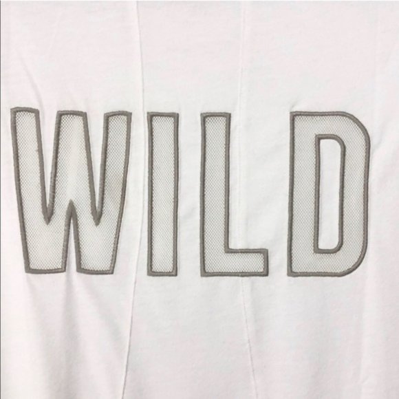 Free People White Mesh Oversized WILD Graphic Tee - Picture 4 of 7